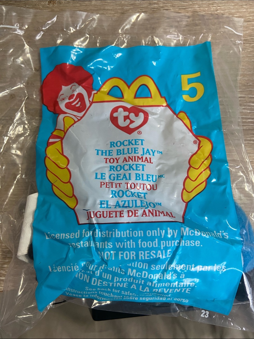 1999 Ty Teenie Beanie Baby Rocket the Blue Jay McDonald’s Happy Meal Toy NEW